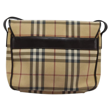 BURBERRY Nova Check Shoulder Bag PVC Beige Brown Auth 113921 - 0