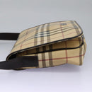 BURBERRY Nova Check Shoulder Bag PVC Beige Brown Auth 113921-3