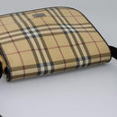 BURBERRY Nova Check Shoulder Bag PVC Beige Brown Auth 113921-6