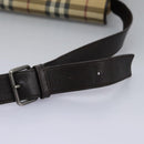 BURBERRY Nova Check Shoulder Bag PVC Beige Brown Auth 113921-8