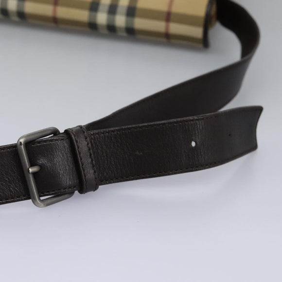 BURBERRY Nova Check Shoulder Bag PVC Beige Brown Auth 113921