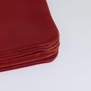 CELINE Trio Small Shoulder Bag Leather Red Gold Auth 113929-14