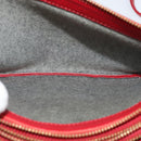 CELINE Trio Small Shoulder Bag Leather Red Gold Auth 113929-11