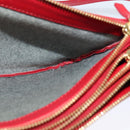 CELINE Trio Small Shoulder Bag Leather Red Gold Auth 113929-18