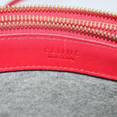 CELINE Trio Small Shoulder Bag Leather Red Gold Auth 113929-20