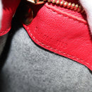 CELINE Trio Small Shoulder Bag Leather Red Gold Auth 113929-12