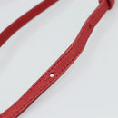CELINE Trio Small Shoulder Bag Leather Red Gold Auth 113929-28