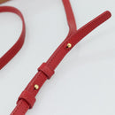 CELINE Trio Small Shoulder Bag Leather Red Gold Auth 113929-29