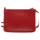 CELINE Trio Small Shoulder Bag Leather Red Gold Auth 113929-2