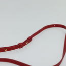 CELINE Trio Small Shoulder Bag Leather Red Gold Auth 113929-8