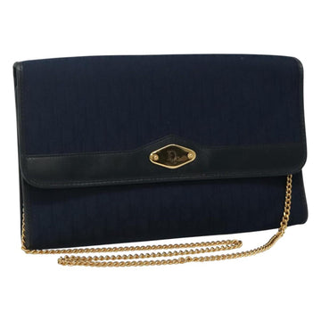 Christian Dior Trotter Canvas Chain Shoulder Bag Navy Auth 113931