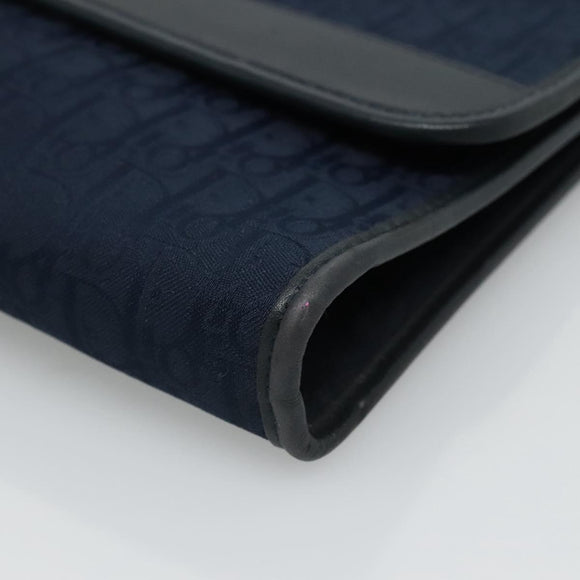 Christian Dior Trotter Canvas Chain Shoulder Bag Navy Auth 113931