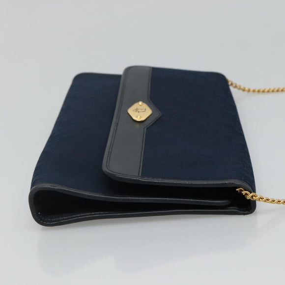 Christian Dior Trotter Canvas Chain Shoulder Bag Navy Auth 113931