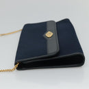 Christian Dior Trotter Canvas Chain Shoulder Bag Navy Auth 113931-4