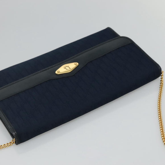 Christian Dior Trotter Canvas Chain Shoulder Bag Navy Auth 113931