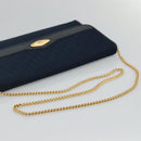 Christian Dior Trotter Canvas Chain Shoulder Bag Navy Auth 113931-7