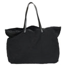 FENDI Zucchino Canvas Hand Bag Nylon Black Silver Auth 113935-13