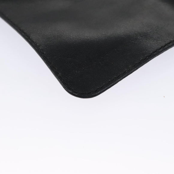 FENDI Zucchino Canvas Hand Bag Nylon Black Silver Auth 113935