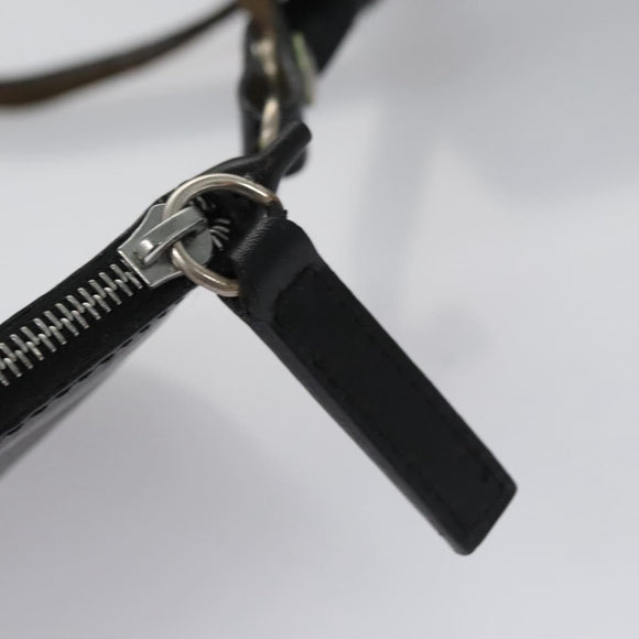 FENDI Zucchino Canvas Hand Bag Nylon Black Silver Auth 113935