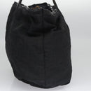 FENDI Zucchino Canvas Hand Bag Nylon Black Silver Auth 113935-4