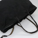 FENDI Zucchino Canvas Hand Bag Nylon Black Silver Auth 113935-6