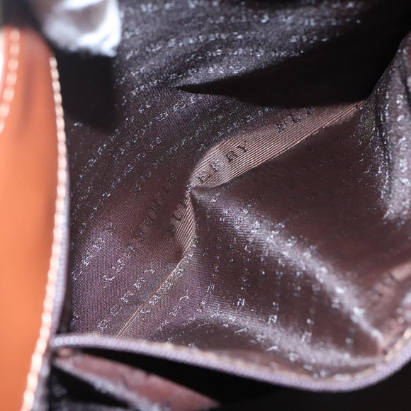 BURBERRY Nova Check Hand Bag PVC Leather Beige Auth 113948