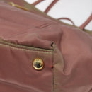 PRADA Hand Bag Nylon Pink Gold Auth 113965-15