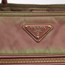 PRADA Hand Bag Nylon Pink Gold Auth 113965-17