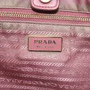 PRADA Hand Bag Nylon Pink Gold Auth 113965-19