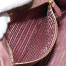 PRADA Hand Bag Nylon Pink Gold Auth 113965-11