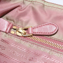 PRADA Hand Bag Nylon Pink Gold Auth 113965-22