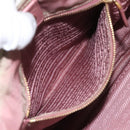 PRADA Hand Bag Nylon Pink Gold Auth 113965-23