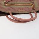 PRADA Hand Bag Nylon Pink Gold Auth 113965-7