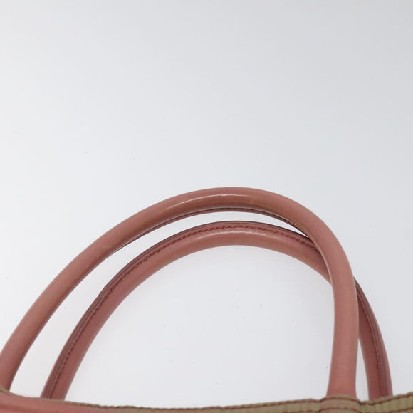 PRADA Hand Bag Nylon Pink Gold Auth 113965