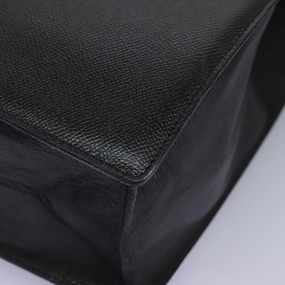 BVLGARI Hand Bag Leather Black Auth 113988