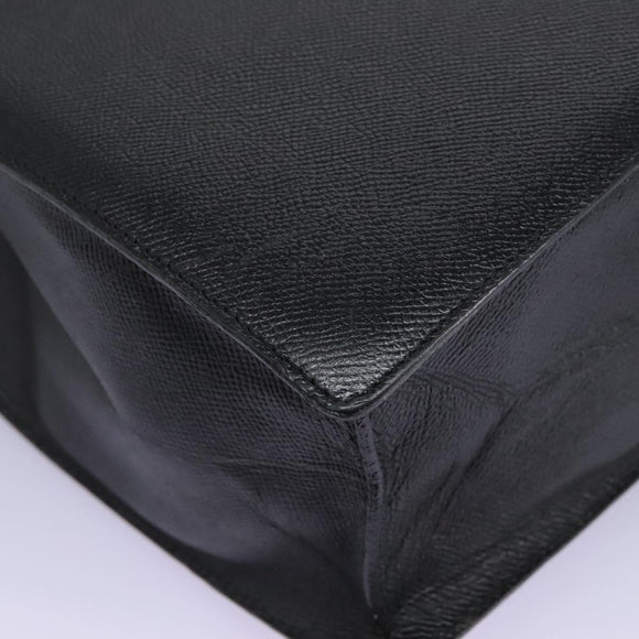 BVLGARI Hand Bag Leather Black Auth 113988