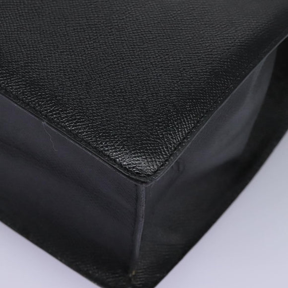 BVLGARI Hand Bag Leather Black Auth 113988