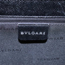BVLGARI Hand Bag Leather Black Auth 113988-20