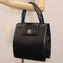 BVLGARI Hand Bag Leather Black Auth 113988-25