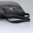 BVLGARI Hand Bag Leather Black Auth 113988-7