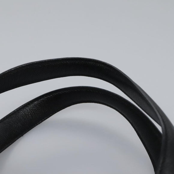 BVLGARI Hand Bag Leather Black Auth 113988