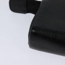 CHANEL COCO Mark Pouch Caviar Skin Black Gold CC Auth 114009-15