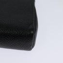 CHANEL COCO Mark Pouch Caviar Skin Black Gold CC Auth 114009-16