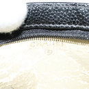 CHANEL COCO Mark Pouch Caviar Skin Black Gold CC Auth 114009-10