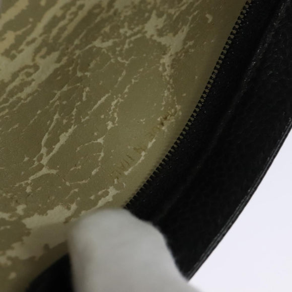 CHANEL COCO Mark Pouch Caviar Skin Black Gold CC Auth 114009