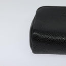 CHANEL COCO Mark Pouch Caviar Skin Black Gold CC Auth 114009-7