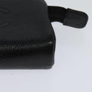 CHANEL COCO Mark Pouch Caviar Skin Black Gold CC Auth 114009-14