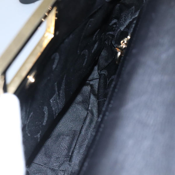 Salvatore Ferragamo Hand Bag Leather 2way Black Gold Auth 114037