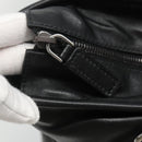PRADA Hand Bag Leather 2way Black Silver Auth 114042-10