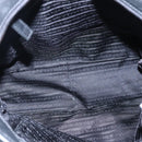 PRADA Hand Bag Leather 2way Black Silver Auth 114042-11